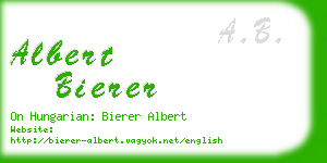 albert bierer business card